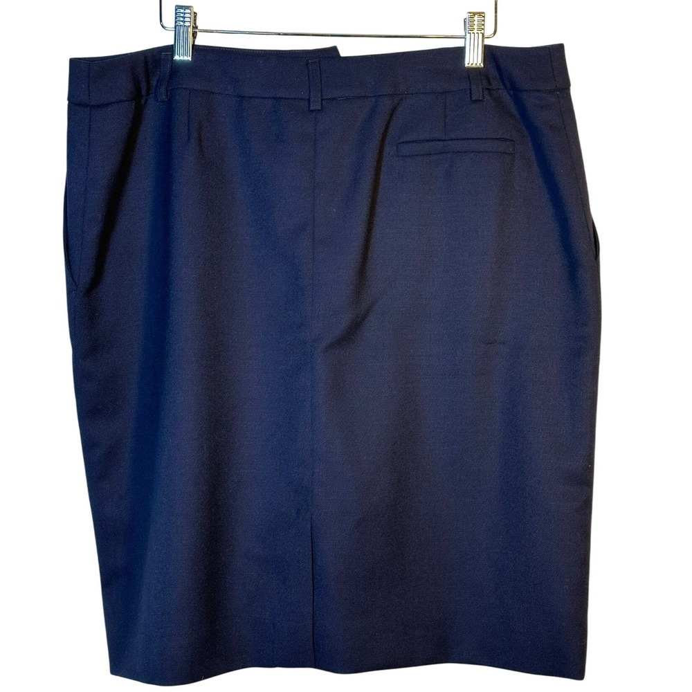 Pendleton Women Navy Blue Wool Blend Pencil Skirt Business Career Preppy Size 14 - Picture 3 of 14